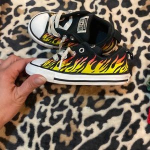 Flames converse low tops